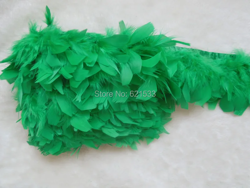 5Yards/lot!8-10cm Height Kelly Green Chandelle Feather Fringe,Dark Green Chandelle Feather Trimming for COSTUME CLOTHING