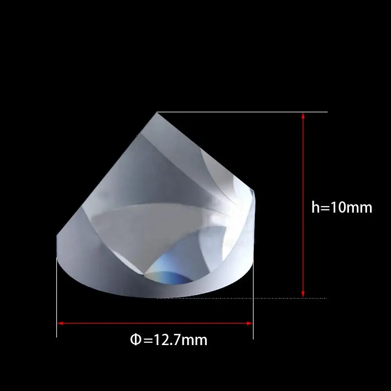 Prisma a piramide in vetro ottico K9 12.7x10mm medicina a spettro luminoso rifrattore di fisica