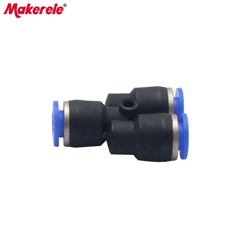 plastic air fittings  3 Way Y Type Pneumatic PY4/6/8/10/12mm plastic pipe  with lowest price High quality 1pcs Free shipping