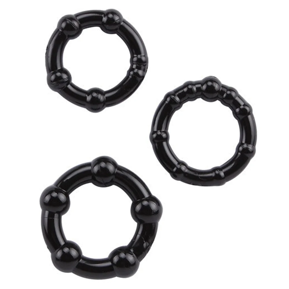 3pcs Stretchy Stay Hard Beaded Cockring Penis Enhancer Ring Delay Ejaculation Penis Trainer For Men Sex Toys Male Adult Products