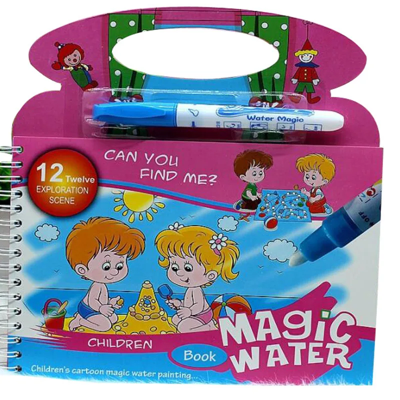 1PCS 22x21cm Animals Water Drawing Book N 1 Magic Pen Water Coloring Writing Board Doodle Mat For Kids Educational Learning Toys