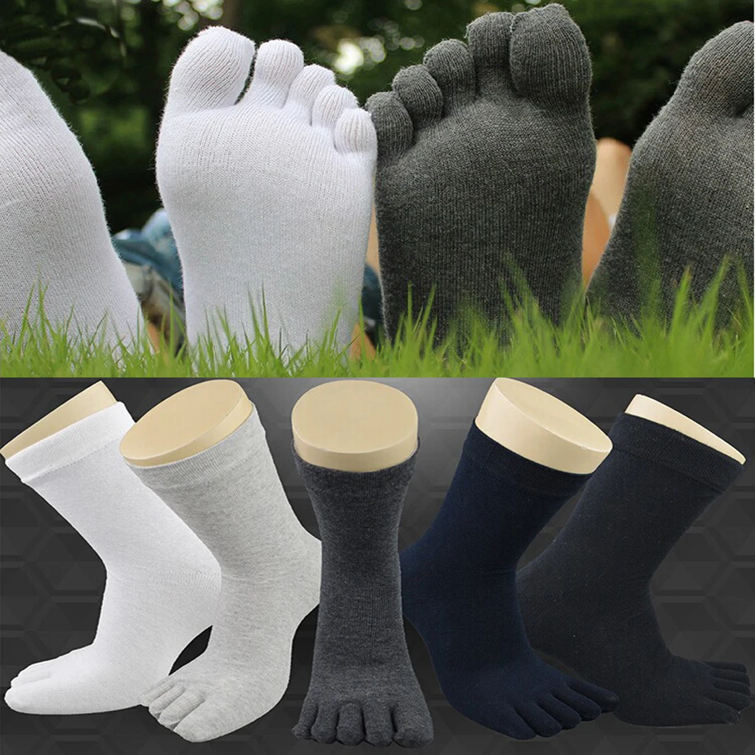 Men Socks Boys Cotton Finger Breathable Five Toe  Pure Sock Newest High Quality Unisx Winter Autumn Warm Toe Socks