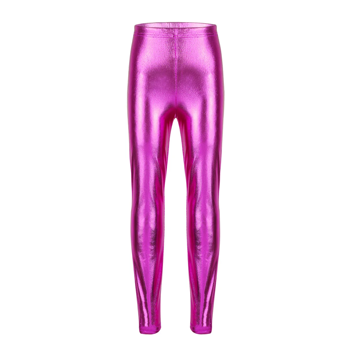 TiaoBug-pantalones ajustados metálicos brillantes para niñas, Ropa de baile, Leggings con cintura elástica, hip hop, actuación, Jazz, disfraz de baile