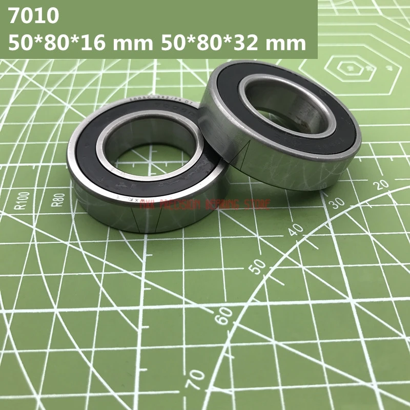 2023 Limited High Quality 1 Pair 7010 7010c 2rz P4 Dt 50*80*16 Mm 50*80*32 Sealed Angular Contact Bearings Speed Spindle Cnc