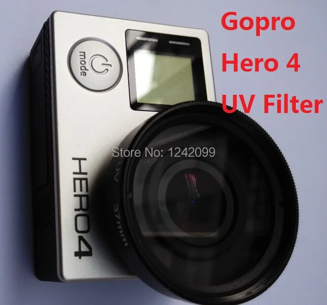 Lente de filtro UV de aleación de aluminio/Metal/vidrio, adaptador de lente + tapa de lente/cubierta para Gopro 4 3 + 3, accesorios para Cámara de