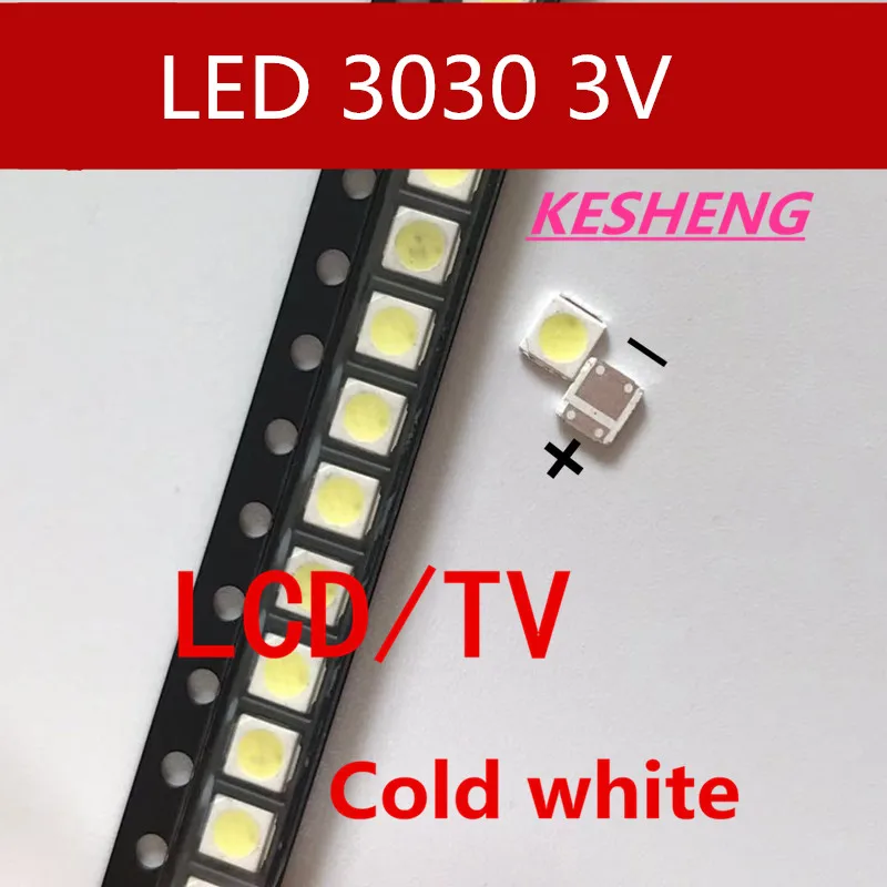 LEXTAR 100pcs/LED backlight 1 w 3030 3 v cool white 80-90LM TV application