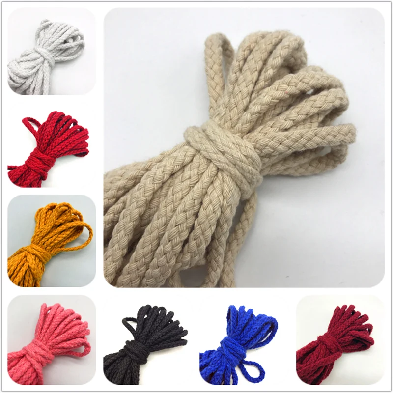 5yards 6mm Cotton Rope Craft Decorative Twisted Cord Rope For Handmade Decoration DIY Lanyard Ficelles Couleurs Thread Cord