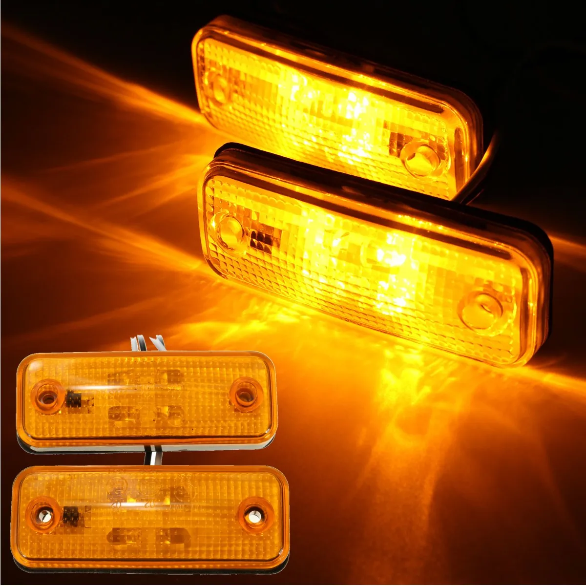 1PCS 4 LED Side Marker Light Indicator Lamp Bus Truck Trailer Lorry Caravan 10~30V E8