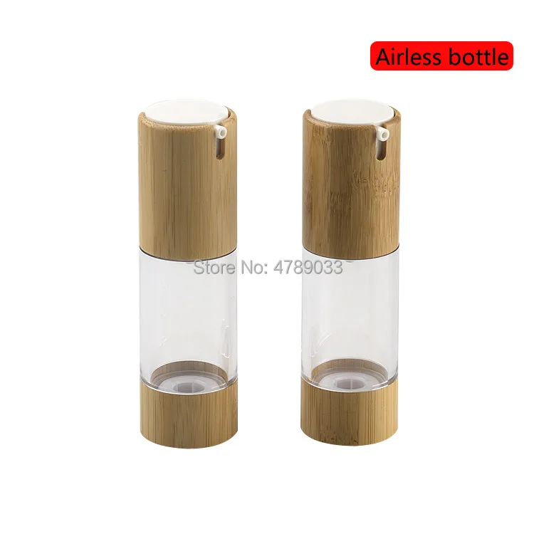 

30pcs 30ml Empty Cosmetic Airless Bottle Bamboo Treatment Pump Travel Bottles Refillable Container