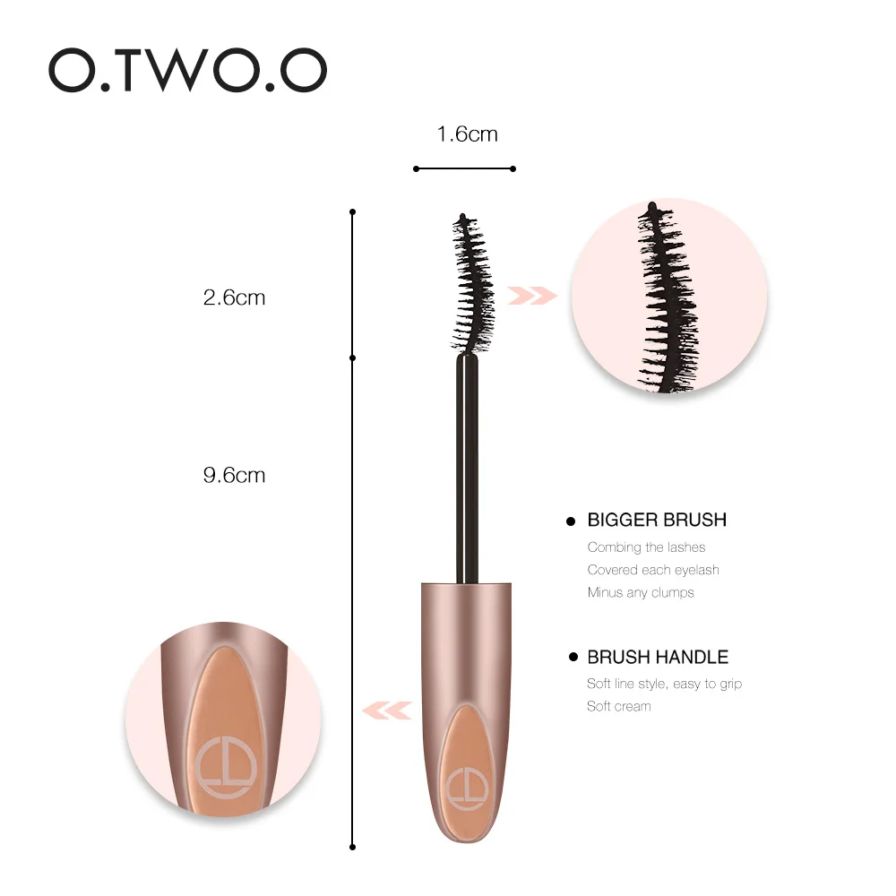 O.TWO.O 3D Lụa FIBER MASCARA Làm Dài Chống Thấm Nước Bền Uốn Dày Mi Dài Mi Nối Dài Tạo nên