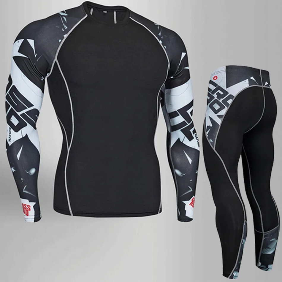 Ropa interior térmica de alta calidad para hombres, conjuntos de ropa interior de compresión de forro polar, sudor, secado rápido, nueva