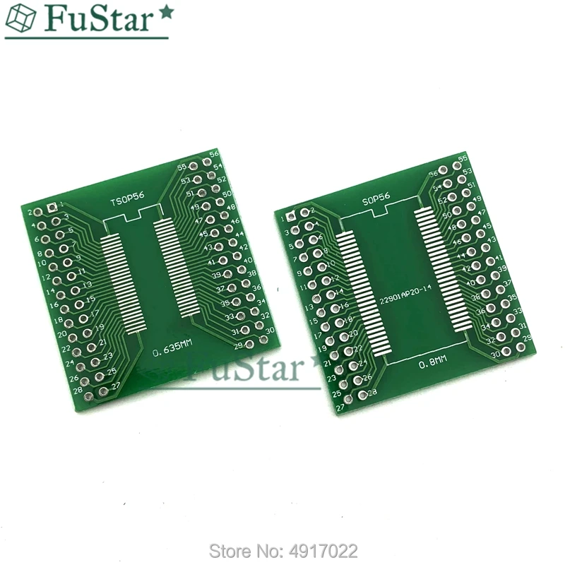 5PCS Pinboard TSSOP56 TSOP56 SOP56 to DIP56 56pin SDRAM 0.635mm 0.8mm IC adapter Socket Adapter plate PCB Connector Board