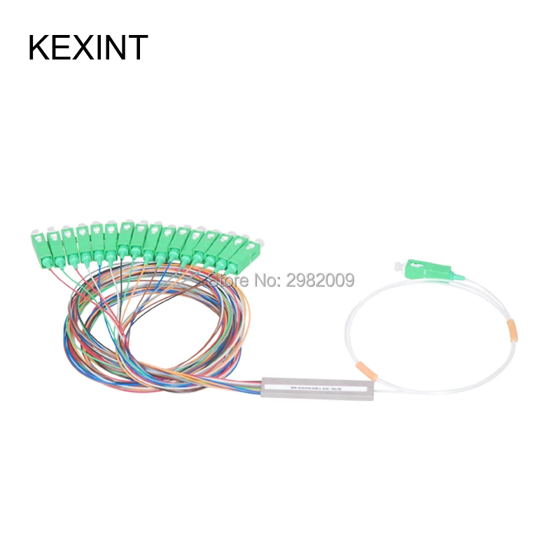 Wholesale Fiber optic PLC Splitter 1*16 mini module  0.9 1m with connector  SC/APC / 10Pieces