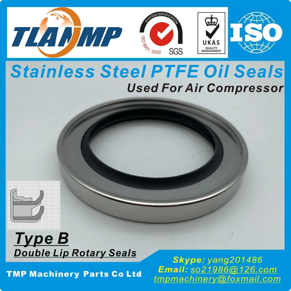 Shaft size 22/28mm Double Lip Rotary Seals 22*32/35/40*7mm , Type B Stainless steel PTFE Oil Seals