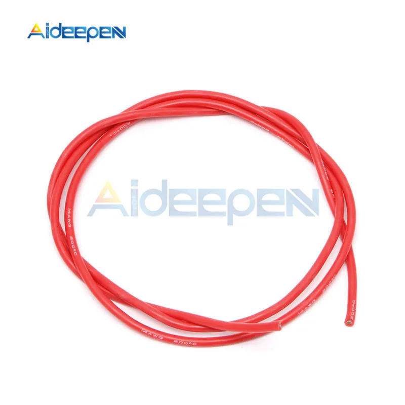 2pcs/Lot 1M Red 1M Black 10/12/14/16 Gauge AWG Electrical Wire Tinned Copper PVC Silicone Flexible Copper Stranded Cables For RC