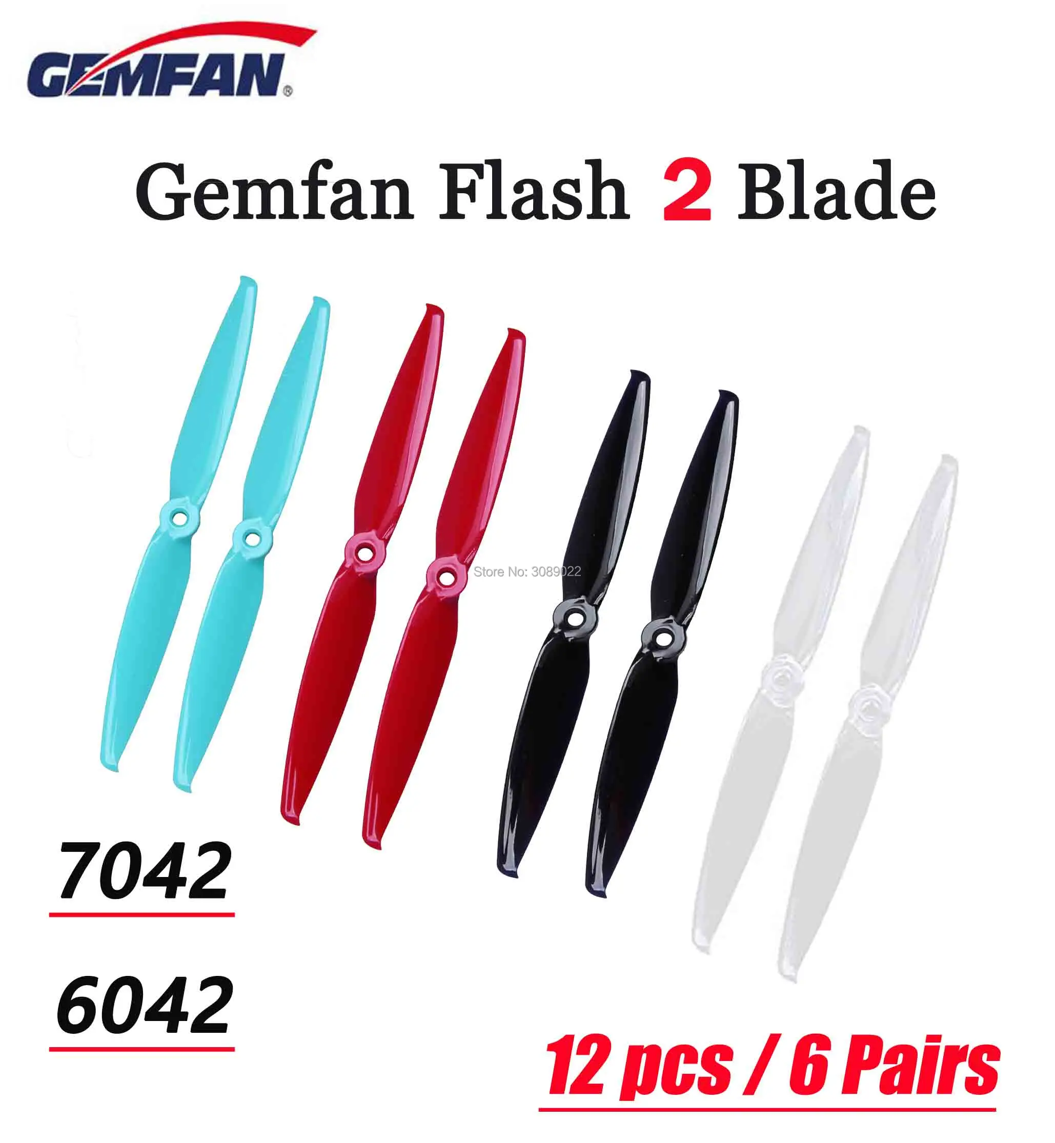 12 pcs/6 Pairs Gemfan Flash 7042 6042 PC 2-blade Propeller 5mm Hole FPV Propeller For RC FPV Long Range Drone Mark4 Mark5