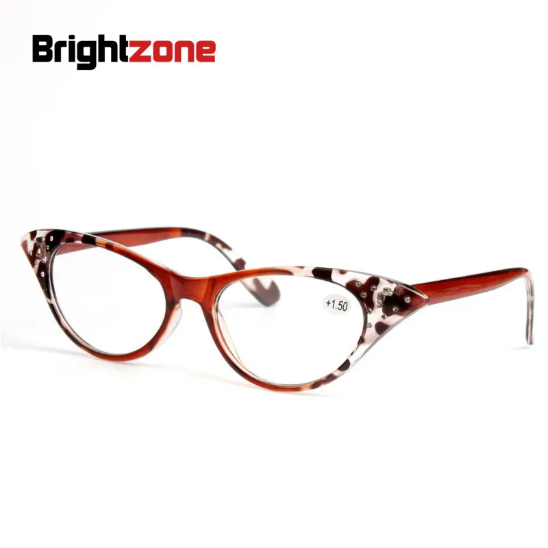 

Brightzone New Fashion Reading Glasses Cateye Shape With Acrylic Diamonds Decoration Hyperiopia Trendy Eyeglasses For Old Women