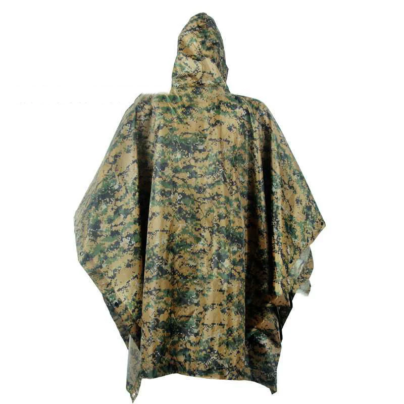 Imagem -06 - Masculino Feminino Acampamento Equitação Impermeável Pvc Capa de Chuva Escalada ao ar Livre Ciclismo Esportes Caça Pesca com Capuz Camuflagem Tenda Poncho