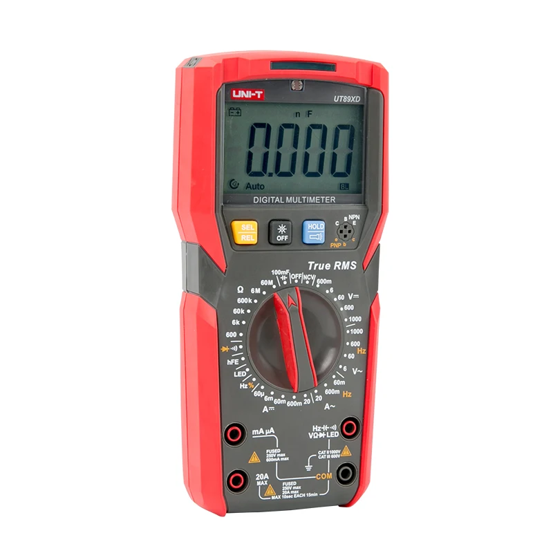 UNI-T UT89X/UT89XD/89XE true RMS Digital multimeter; 20A high current digital multimeter, NCV/capacitor/triode/temperature test