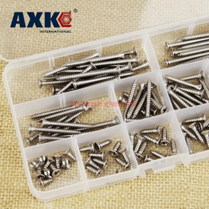 2023 Parafusos 110pcs M2 M2.5 M3 Din965 Iso7046 Jisb1111f Gb819 304 Stainless Steel Machine Screws Flat Head Km Screw Kit Hw029