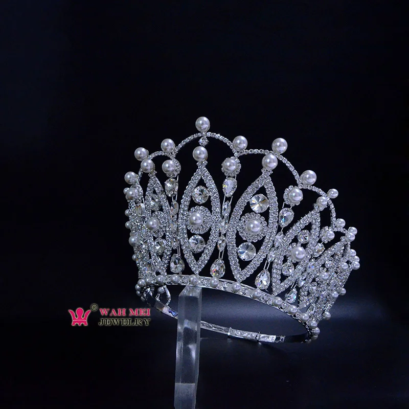 Imagem -03 - Pérola Pageant Crown High Grade Tiara Australian Crystal Hand Made Acessórios Hairwear Ajustável Mo265 Ajustável