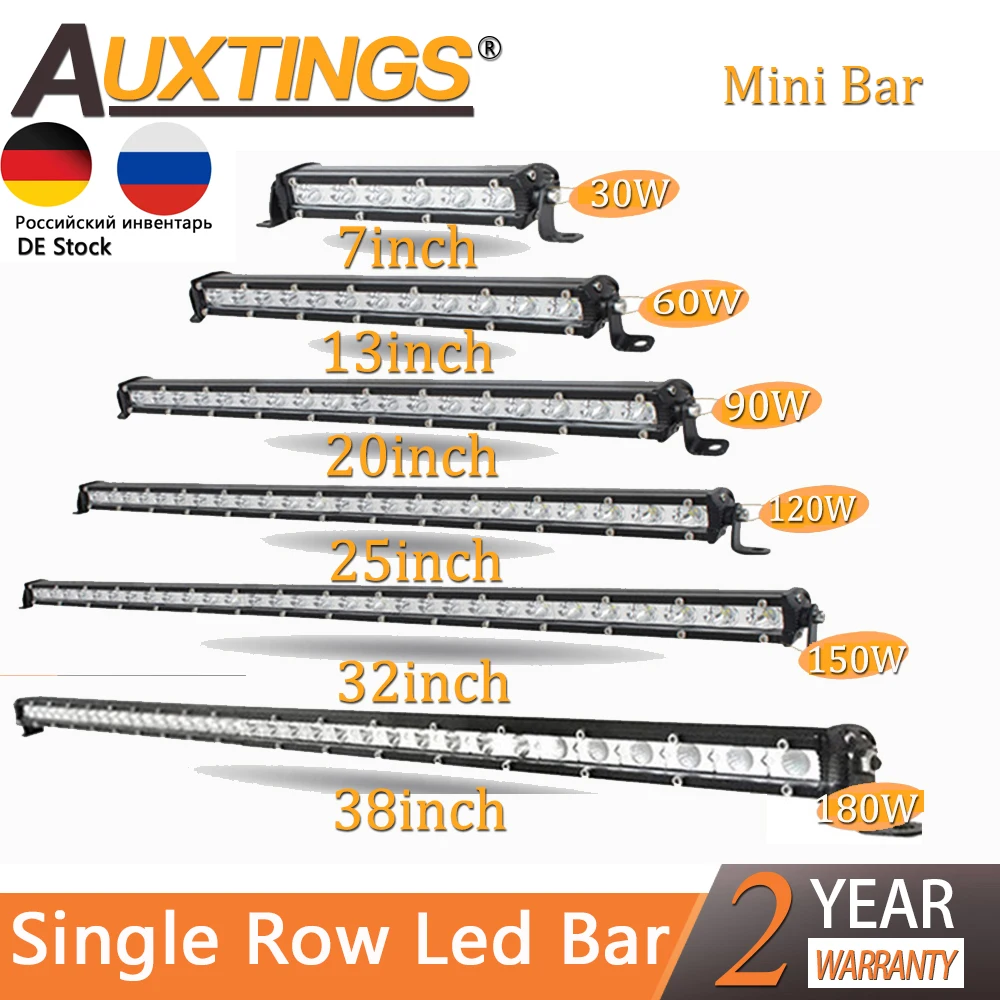 Auxtings Single Row LED Light Bar 4'' 7