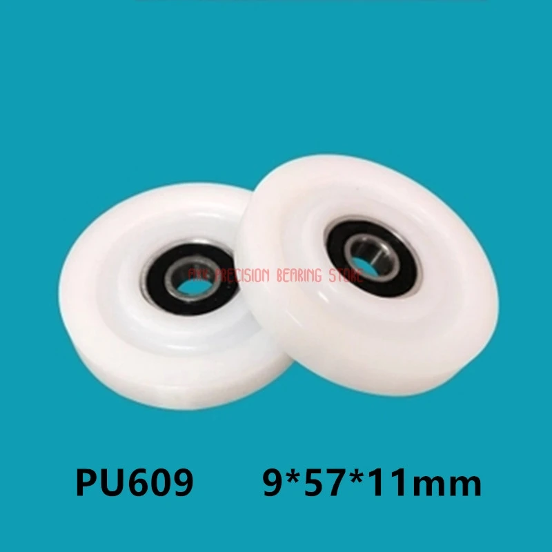 

2023 Hot Sale Rushed Plastic Bearing Nylon Wheel Roller Pulley10 Pcs Embedded 609 Groove Ball Bearings 9*57*11 Mm Guide Pulley