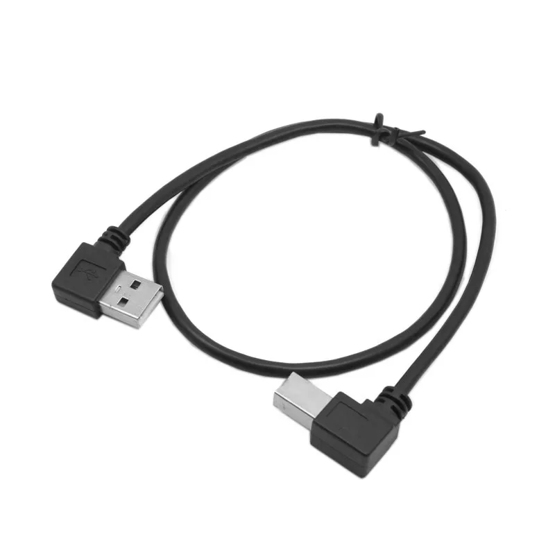 Chenyang Left Angled USB 2.0 A Male to B Male Angled 90 Degree Printer Cable 50cm 100cm