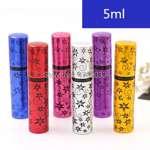 

10/30/50pcs 5ml Empty Glass Portable Perfume Bottle &Traveler Metal Spray Atomizer Parfum Container Tube Refillable Bottle