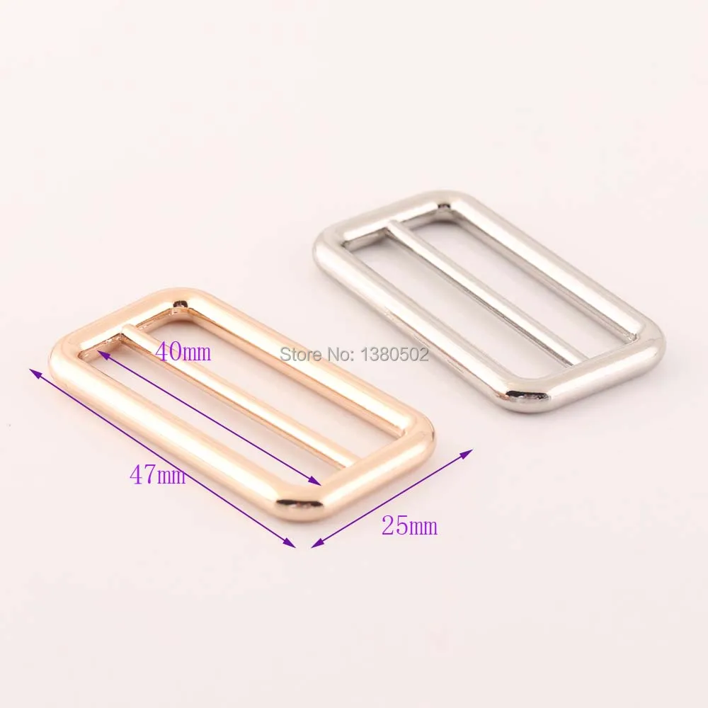 10PCS/lot silver and gold Color 40mm inner Tri-Glide Slider Adjustable Belt Buckle for strap bag accessories