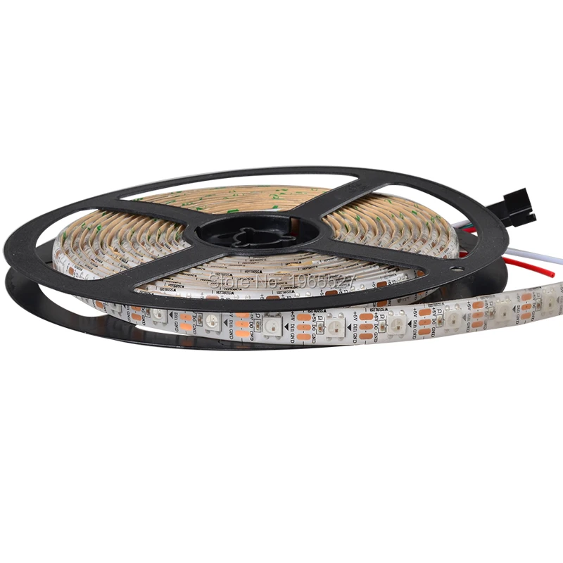 

5M 60LEDs/m SK6812 Pixel LED Strip Light 60Pixels/m 5050 SMD RGB Digital Flexible Tape Lamp DC5V input White PCB Waterproof IP65