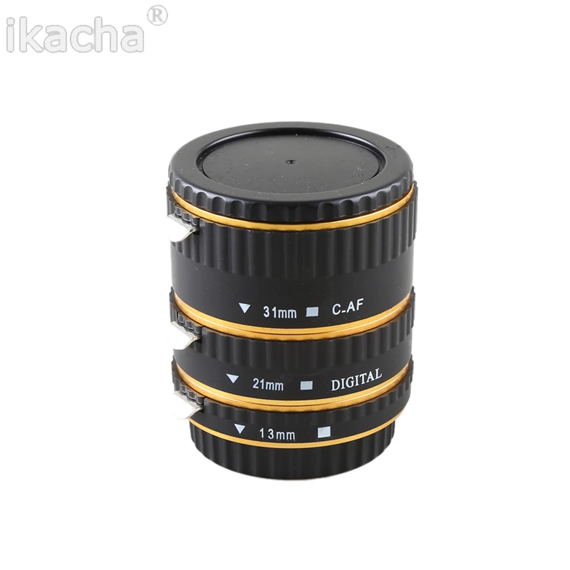 Lens Adapter Mount Auto Focus AF Macro Extension Tube Ring for Canon EF-S Lens T5i T4i T3i T2i 100D 60D 70D 550D 600D 6D 7D Gold