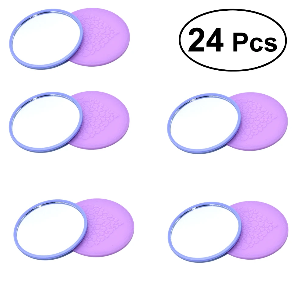 10pc/8pc24Pcs Lovely Compact Pocket Mirror Round Shape Glass Mini Mirror Lightweight Makeup Tools For Girls Women Random Pattern