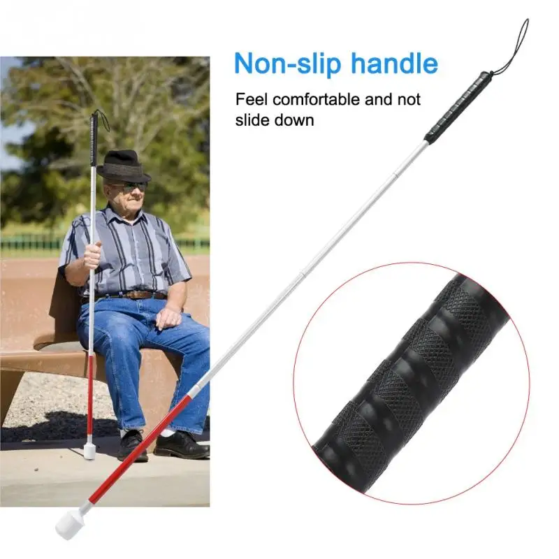 110cm Aluminum Alloy Foldable Reflective Blind Walking Stick  Blind Crutch for Old Man Woman