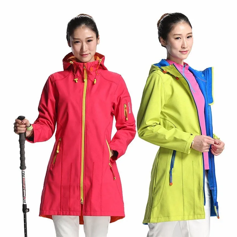 Giacca softshell sottile da donna con squalo Giacca a vento impermeabile Abiti da auto-coltivazione Aumenta il campeggio per escursioni all\'aperto