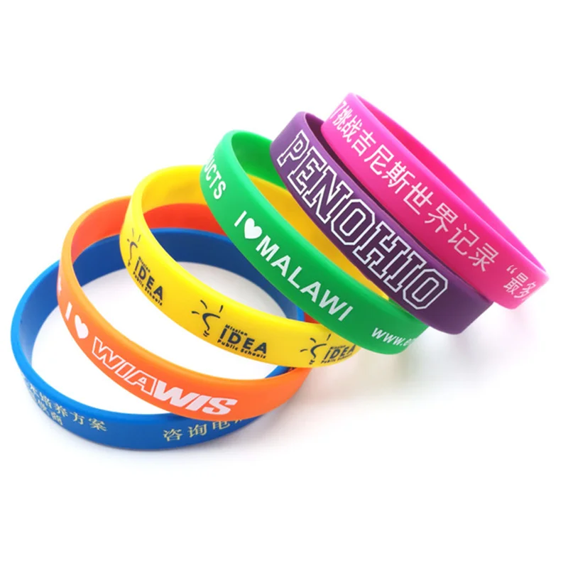 Custom Silicone Concert Wristband for Kids and Adults, Personalized ID Printing, Sports Party Gift, High Quality, 100Pcs