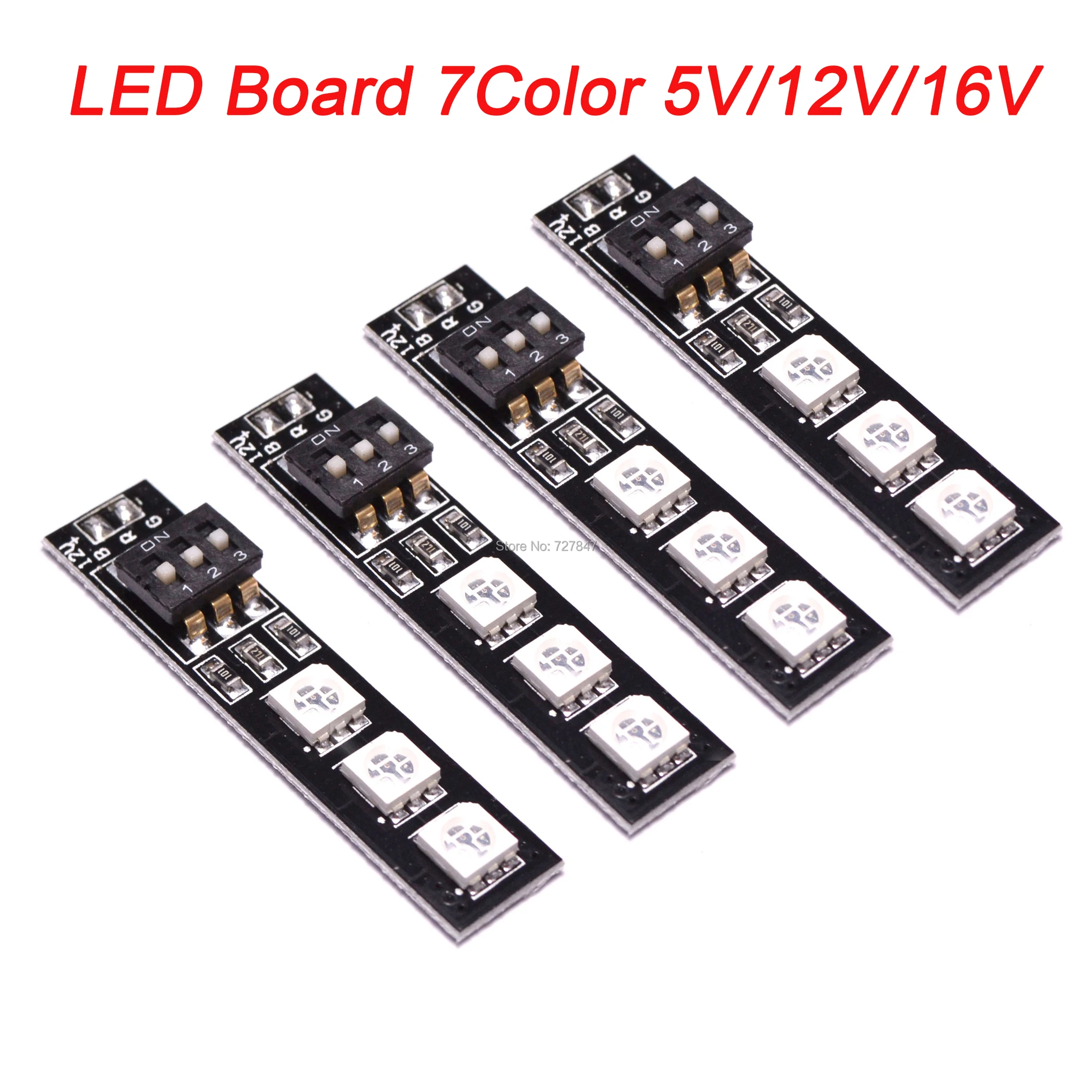 

2 / 4pcs RGB 5050 LED Lights Board 7 Color 5V 12V 16V with DIP Switch for QAV250 Rooster 230 FPV Quadcopter Quad Multirotor