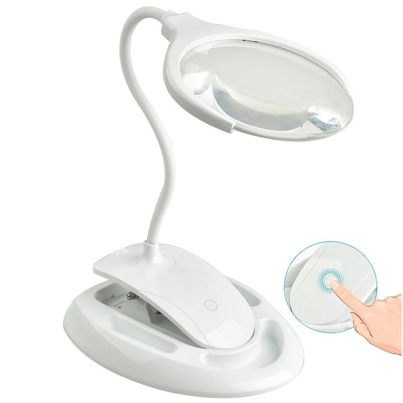 Handheld Magnifier 3X 8X Illuminated Desk Table Led Lamp Magnifying Glass Rechargeable Magnifier With Light For Crafts, Hobbie