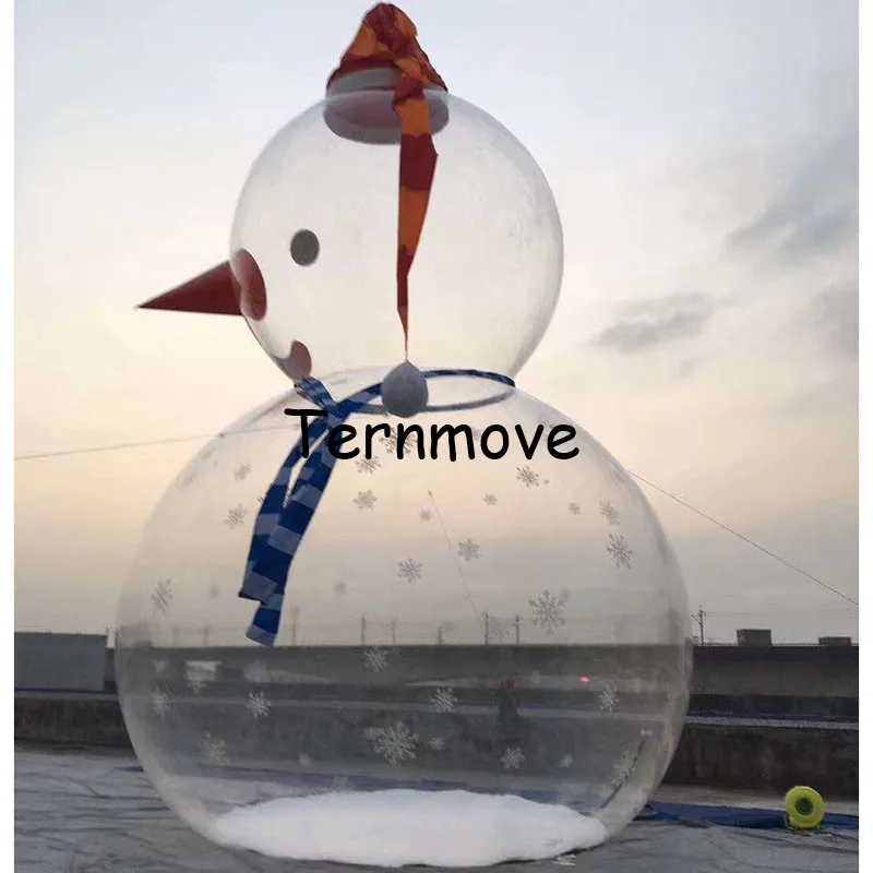 inflatable clear snowman christmas Inflatable snowman globe ball snow Globe bubble ball with snowman for decoration