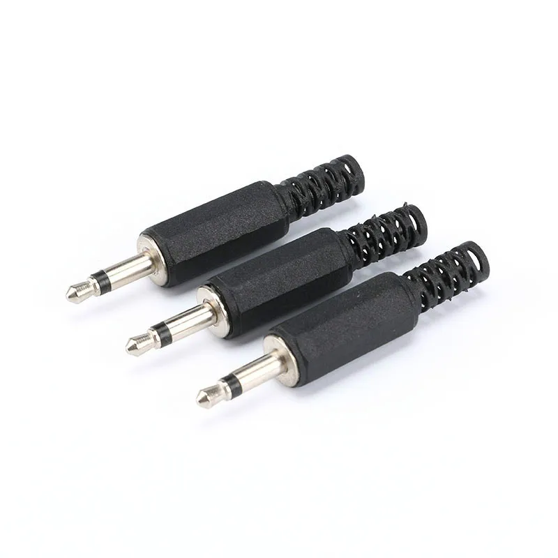 10Pcs/lot 3.5mm jack plug Audio Jack Plug Headphone male Connector 3.5 Mono plug with Black Plastic Housing for phone