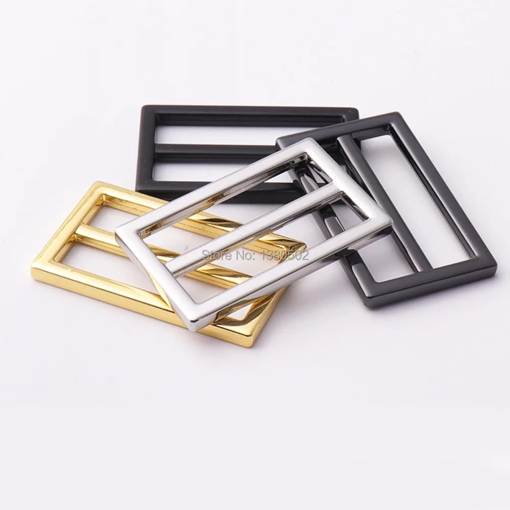 6PCS/lot Silver gold black color Alloy Slider Tri Glide Adjust Belt Strap Garment Buckles for 38mm webbing