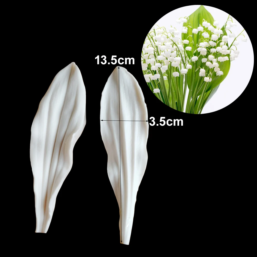 2Pcs Lily of the Valley Leaf Silicone Mold Fondant Mould Cake Decorating Chocolate Gumpaste  Sugarcraft, Kitchen Mould M2113