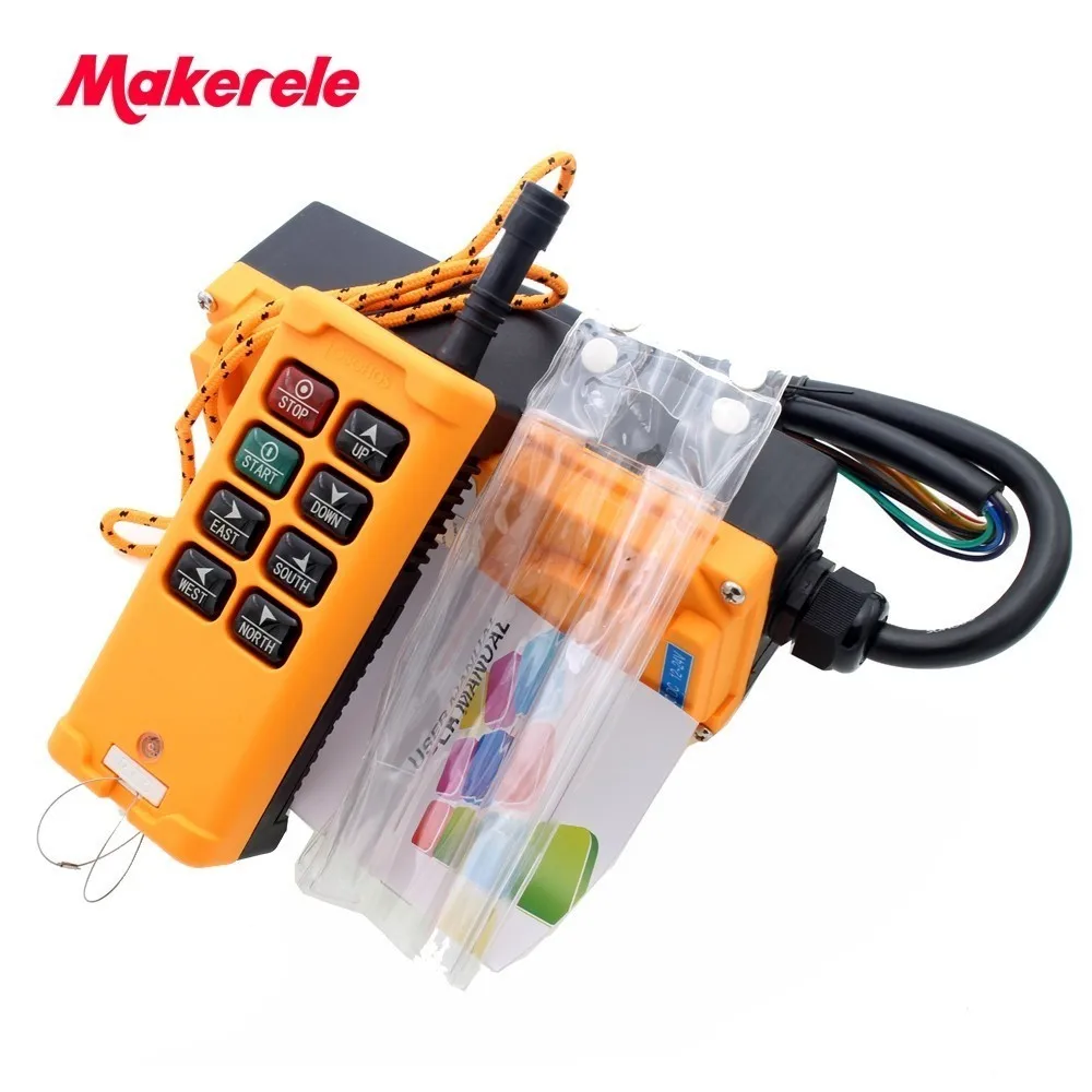 8 Keys Industrial Remote Controller Switch DC12/24V AC36/110/220/380V MKHS-8 2 Transmitter + 1 Receiver Crane Transmitter