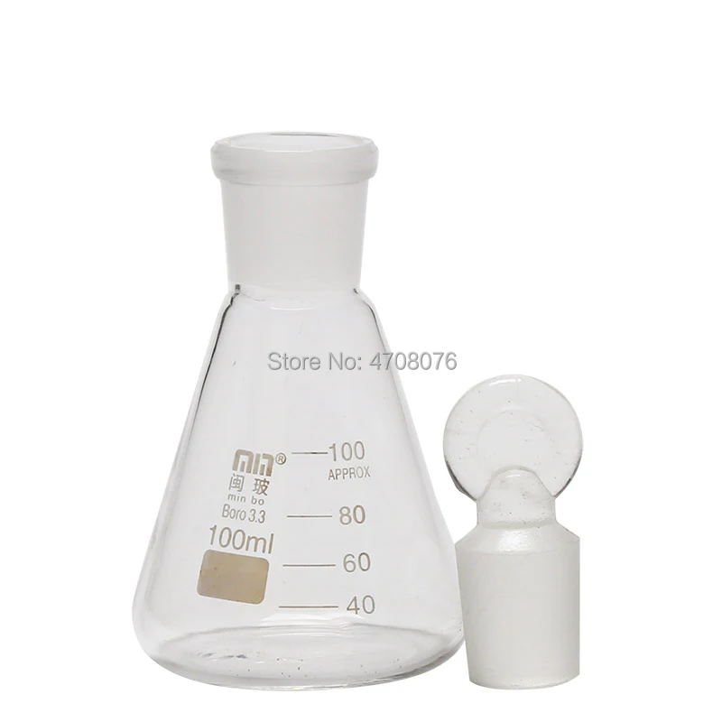 50-500ml Glass graduated conical flask with stopper transparent Borosilicate Erlenmeyer flask Triangle flasks for chemical test