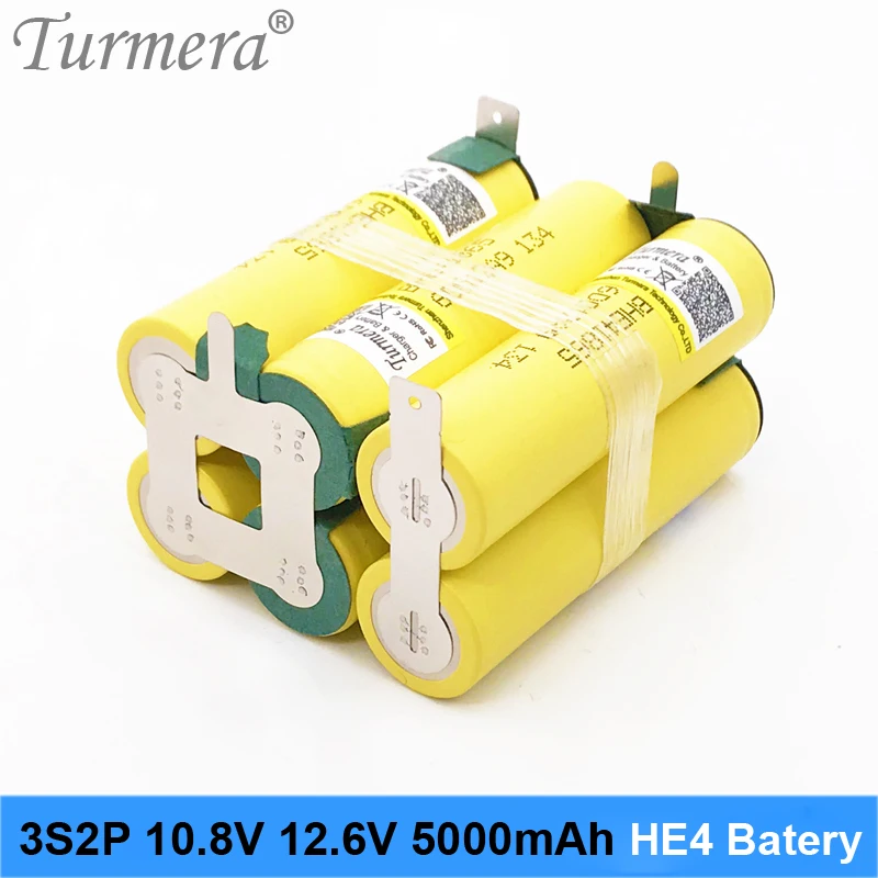 Batteria 3S 12,6 V 4S 16,8 V 18650 HE4 2500 mAh 20 A Corrente di scarica per batteria cacciavite shura (personalizza)