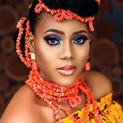 Dudo Jewelry Dubai Sets 100% Nature Coral Beads Jewelry Set Designers Bridal Gift Nigerian Orange or Red New