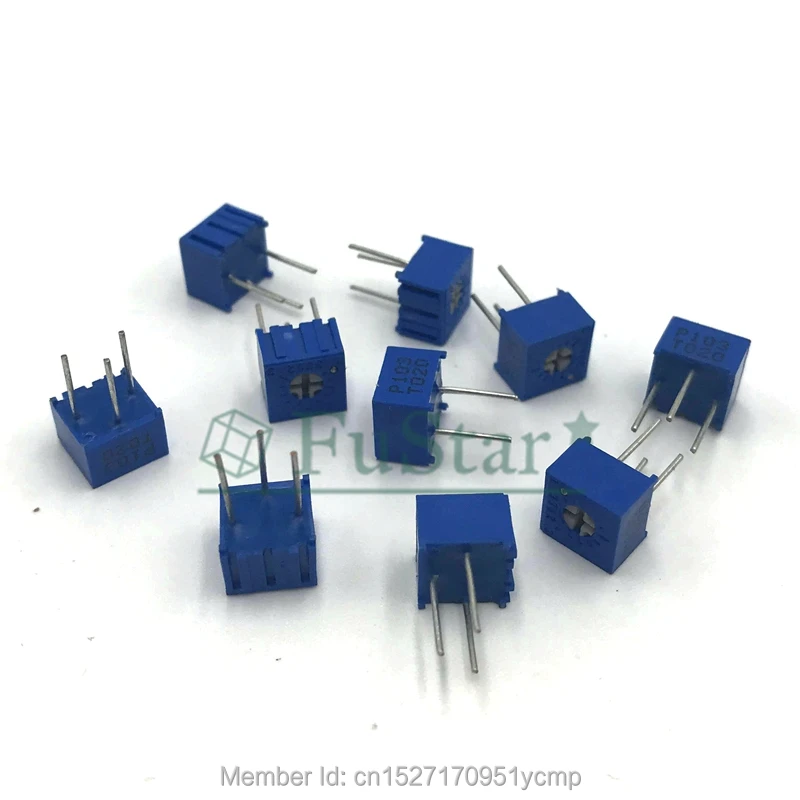 20pcs 3362P 101 201 501 102 202 502 103 203 503 104 204 504 105 Trimpo Trimmer Potentiometer 3362 500R 1K 2K 5K 10K 20K 50K 100K