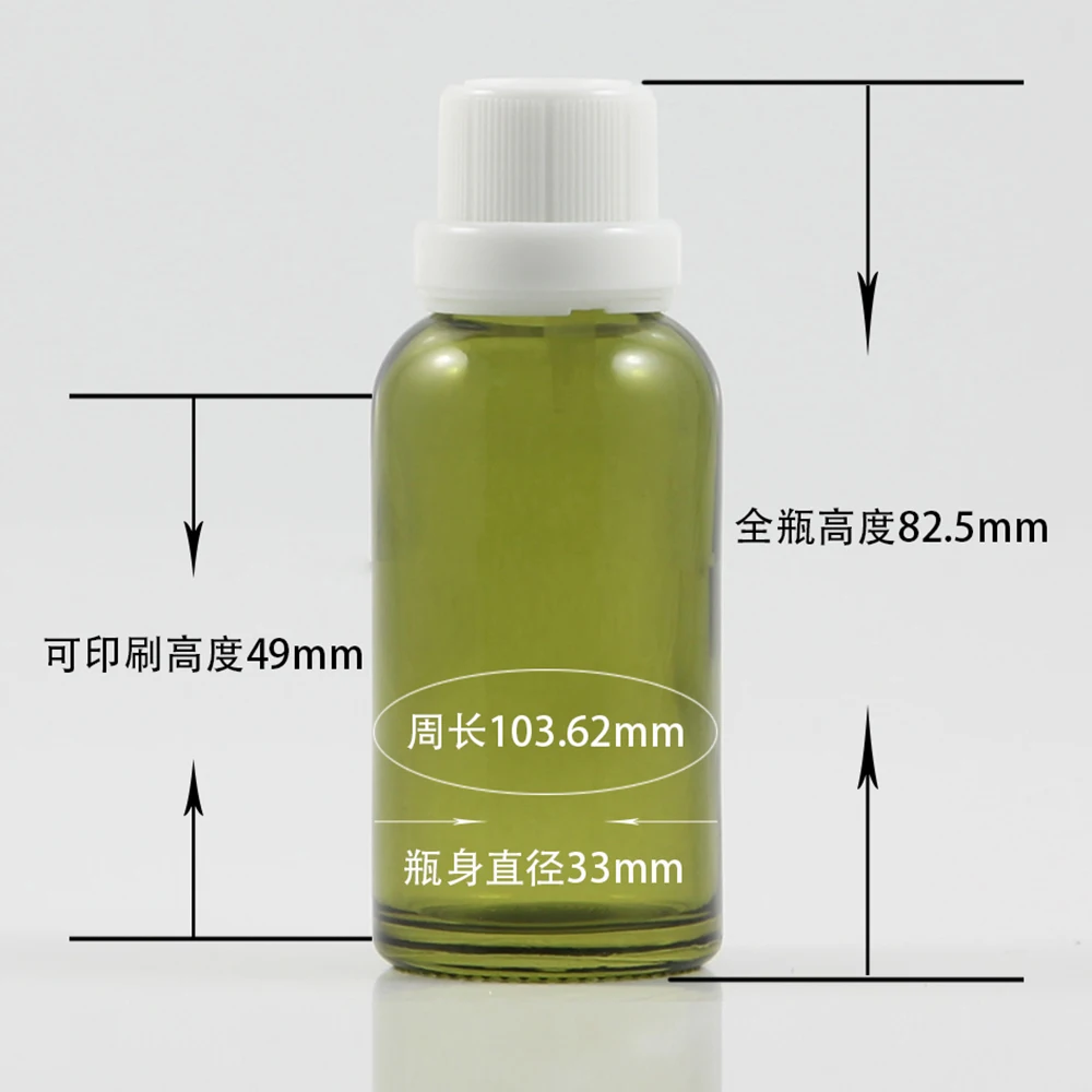 

100pcs 30ml glass oils bottle with white tamper evident cap empty Personal Care Sample Jar