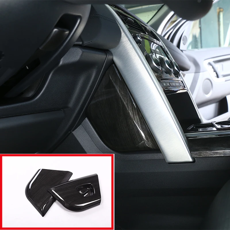 

2 Pcs ABS Black Wood Grain Center Side Decorative Panel Cover Trim For Land Rover Discovery Sport 2015-2017 For Left Hand Drive