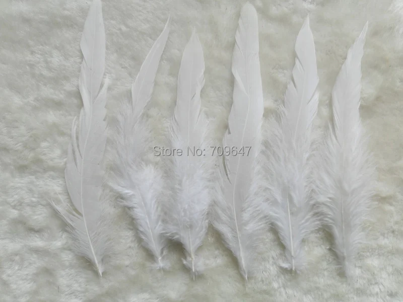 200Pcs/Lot! 10-15cm/15-20cm Long Natural WHITE Rooster Saddle Feathers, Loose Plumes for Jewelry Making